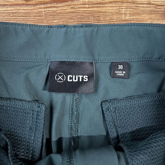 Cuts Clothing Green Athletic Shorts Minimalist Design - Picture 2 of 3